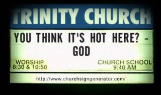 Churchsign-think it's hot